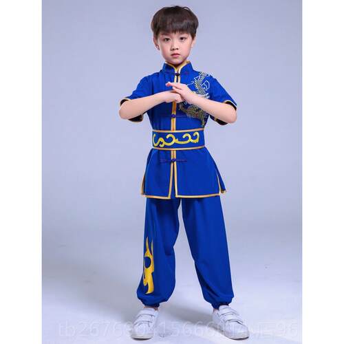 高档儿童武太术服装服男女表演服装功夫表演装长和袖短袖极服装儿