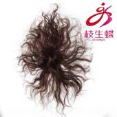 高档枝蝶假发真人发丝薄头顶头生皮璇卷发直发补片稀疏款 隐形补发