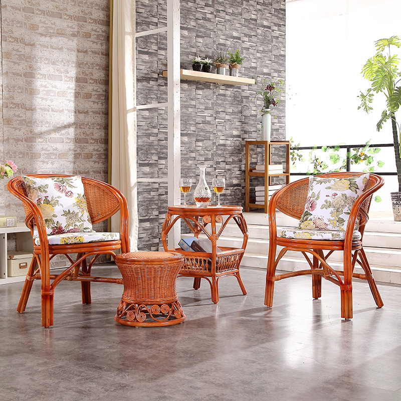 阳台三件套桌椅 阳台藤椅 桌椅 藤编 阳台椅 休闲椅 茶几桌椅组合