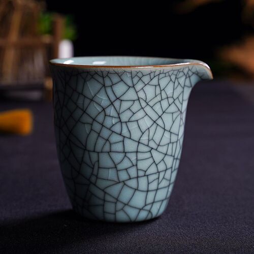 青瓷公道杯茶海分茶器开片冰裂纹大号陶瓷功夫茶具零配匀杯