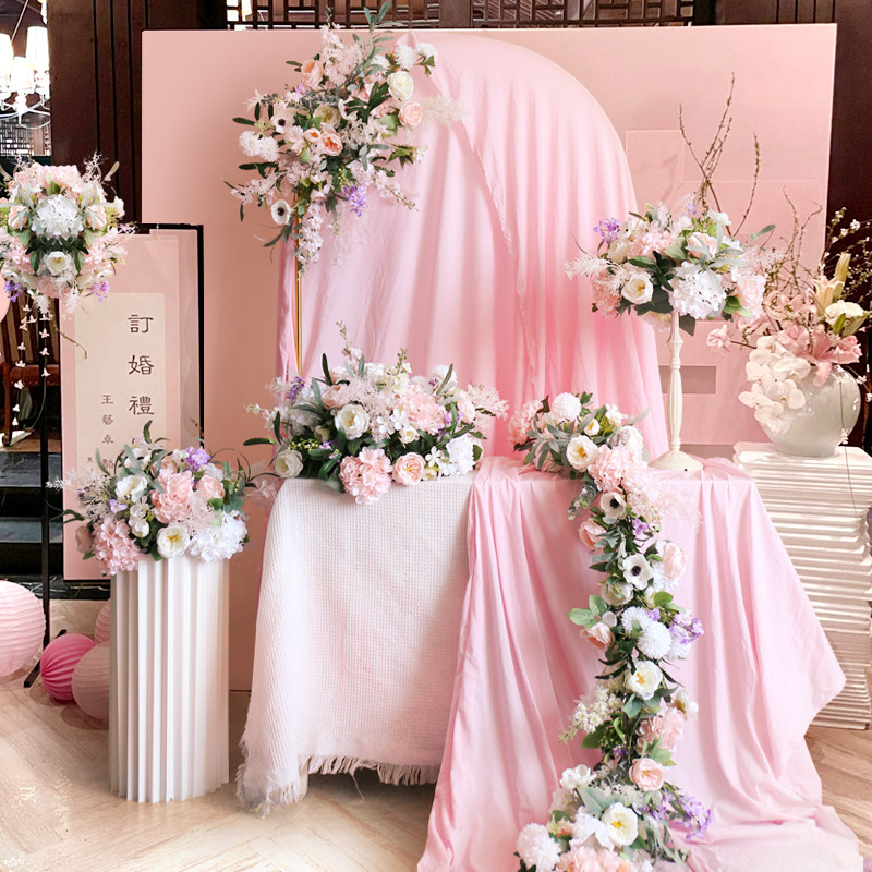 浅粉色婚庆花艺组合活动结婚场景仿真花卉道具桌花摆台花球花藤,鲜花速递/花卉仿真/绿植园艺,仿真花,淘宝优惠券,粉丝福利购,淘宝优惠卷
