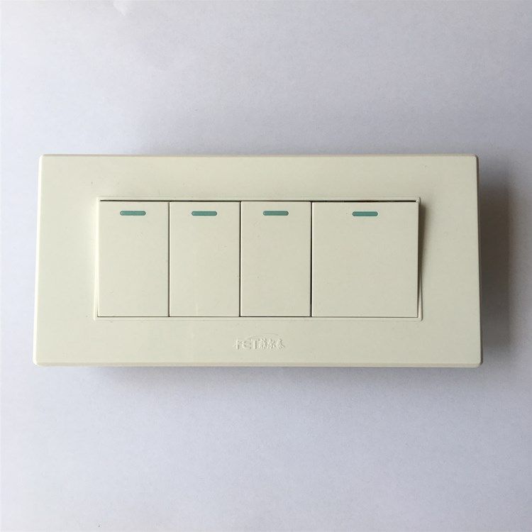 菲尔泰118型家用墙壁开关面板10A 250V单控双控三位大板四开按钮