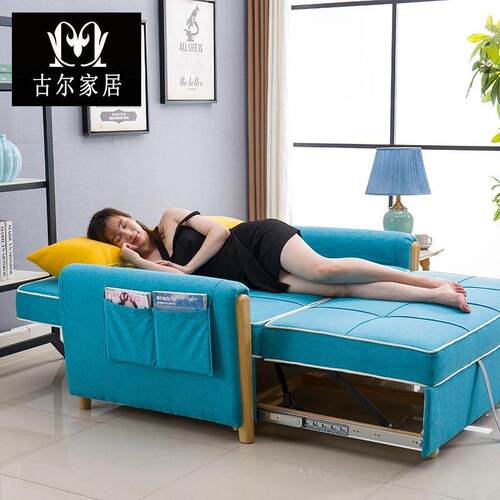 沙床可两用折叠沙发发贵妃客厅多HIK功能小户型可家用双人收纳棉