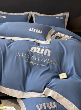 亲肤磨毛1床上四套件套刺绣宽边床单被套套枕.2/5/WZ1002958m三4