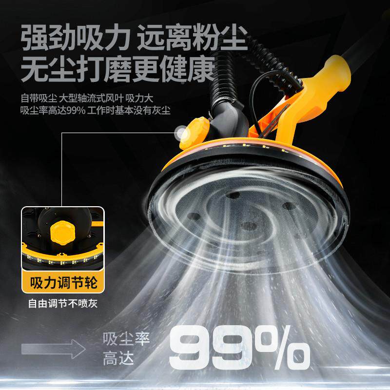 墙DPL面打磨皮机砂子纸机腻墙壁打沙机抛光电动工具有刷自吸粉尘