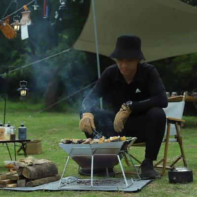 户外烧烤炉-便4人折叠焚火台围炉茶不锈钢烤炉烤携WDH式柴火炉煮