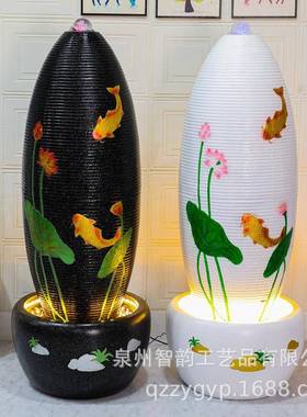 欧式喷泉流品水摆件80872客公厅招财落地湿庭院水景家居饰办室加