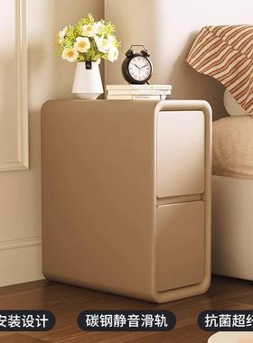 超窄床头柜简约卧你现代室夹缝实GFG窄柜迷小木型床边置物架简易