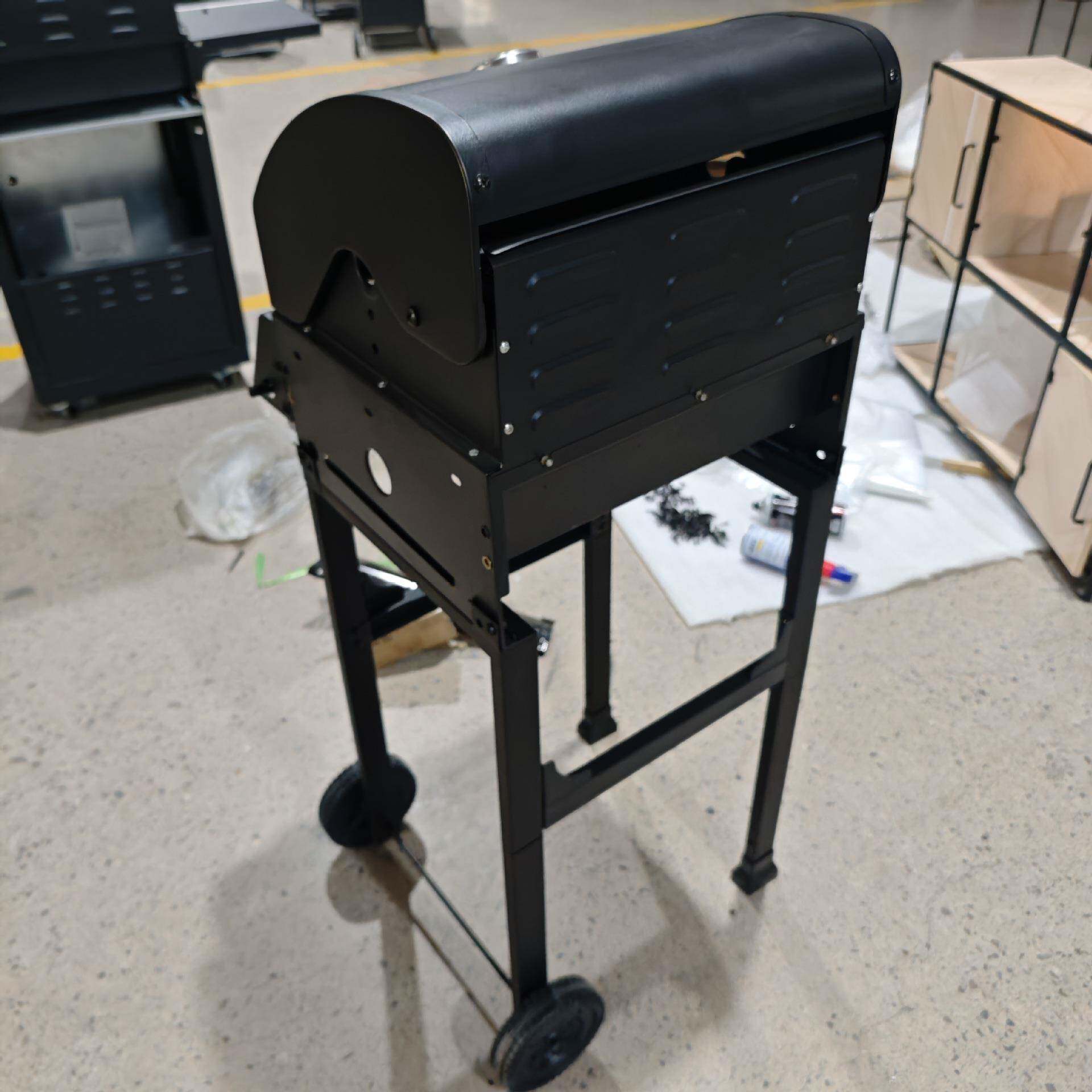 跨双/侧台板大境露型炭火烧烤炉家庭院用取暖烟熏烤炉户外营烧烤