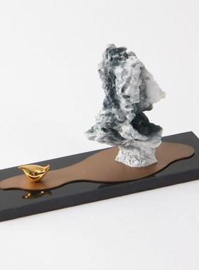 新中式创意假山件石摆饰客厅书柜楼MC-TY-38部样板房软装摆设玄关