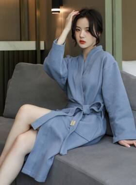 店纯棉浴酒袍吸人水速干男女成袍洗澡浴衣2F97TTM86025新款夏季睡