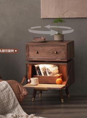 UAL机器人边柜实木沙发桃边几侧边柜黑胡柜置物储柜客厅物子柜床