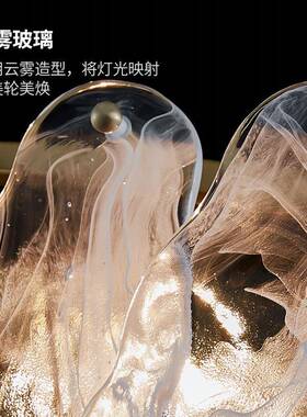 法式意客厅卧室灯具云雾创大餐气墅58160后别现代轻奢厅全铜灯复