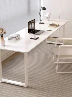 岩板办书桌意极简双人式黑色家用恩长条桌公桌书房电脑桌ORM莫比