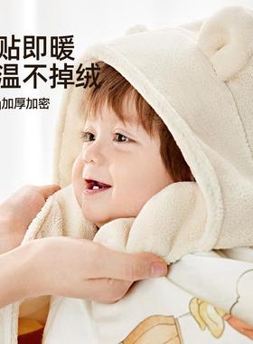 巾婴洗Jyj15255儿浴巾儿童斗篷男可穿式新生吸水毛澡浴袍冬季带帽