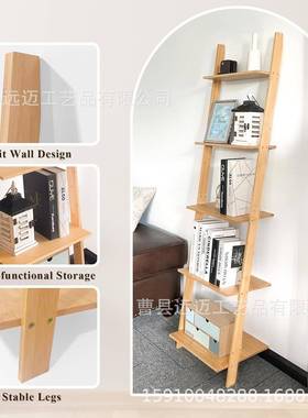 梯客子书柜5层竹制储物KEK架墙壁倾斜架室浴夹缝办公室角落厅展示