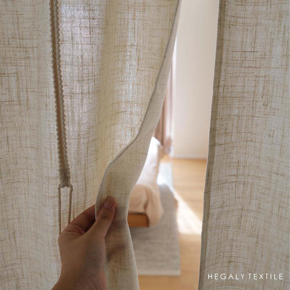 窗HEGAOPPLY分片门帘麻系绳米色半帘出亚租屋隔断帘厨房帘风水浅