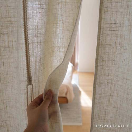 窗HEGAOPPLY分片门帘麻系绳米色半帘出亚租屋隔断帘厨房帘风水浅
