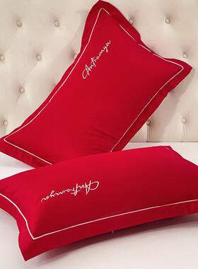 c枕套一装84*74m家用双人枕头套结婚庆对20241214红色枕芯内胆套