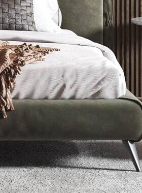 意式极简型户磨砂布艺床轻奢现代简约软大小网红主卧包RPQ婚床双