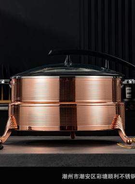 30餐4不锈钢高端商自OPN助餐炉三层钢电加热布菲炉用酒店早保温炉