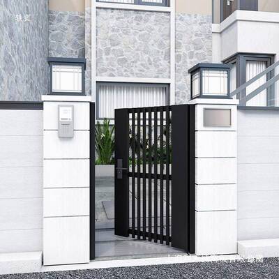 不锈钢户外庭院门农村铁门自建房大铝合144庭院门金户外门别墅院