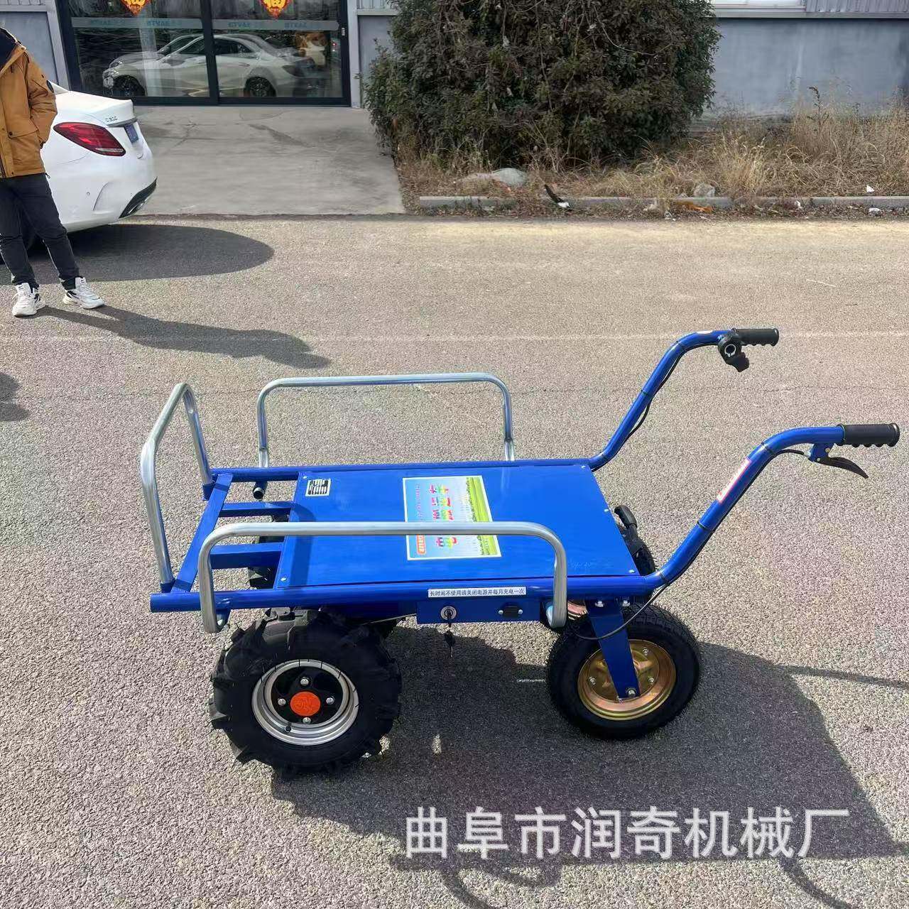 新KWD款电四轮手推车爬坡山农用轮家用带货斗三动果园搬运爬车