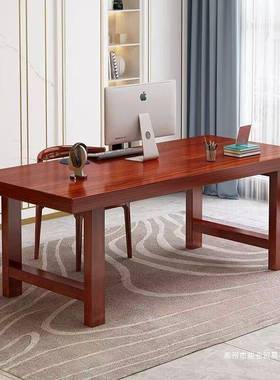 实木书桌公桌家用卧室长方形字工作台简易办学生写台式AYX电桌脑