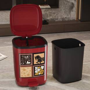 脚踏垃圾桶中古风家用客厅轻奢高档复古高颜值卧室带盖大号大容量