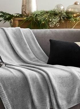 雪尼尔针织沙发装饰盖毯THRW纯编织毛毯色O货新PL1803款现工厂