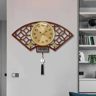 新中式轻奢客厅挂钟万年历家用壁钟静音创意国潮中国风大钟表时钟