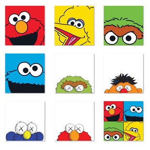 芝麻街艾摩大鸟甜饼怪伯特 diy数字油彩画填色手绘减压家居装饰画