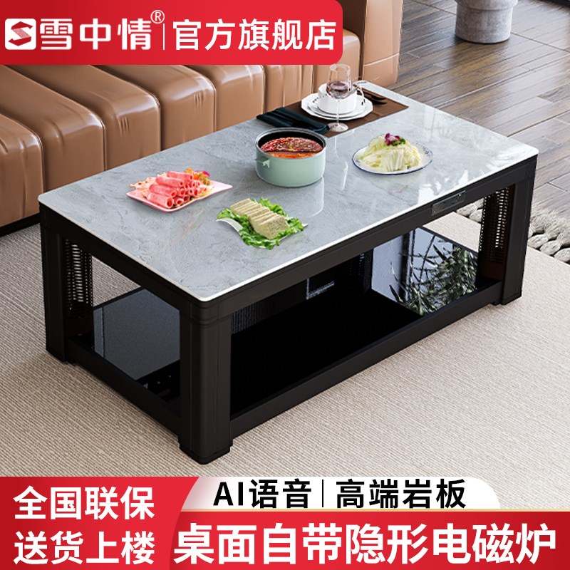 雪中情新型家用客厅取暖桌电暖桌烤火桌茶几一体电炉桌子电烤桌