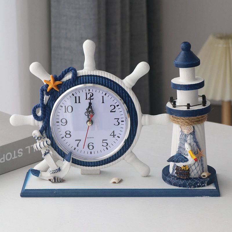 地中海钟表创意时钟摆台摆放式桌面摆件客厅卧室静音家用台式座钟,家居饰品,桌面摆件,淘宝优惠券,粉丝福利购,淘宝优惠卷