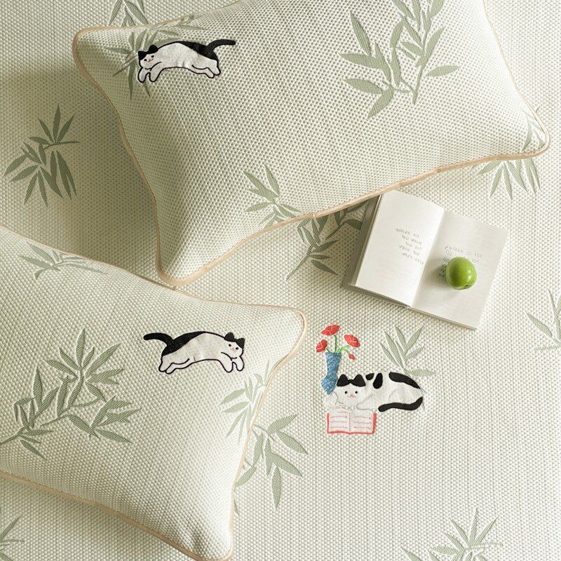 梨梦 宅小瞄 可爱冰丝凉席三件套凉感豆豆夏季席子床笠款双人床上,床上用品,冰丝席,淘宝优惠券,粉丝福利购,淘宝优惠卷