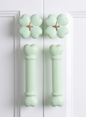 绿色儿童房专用拉手定制家具衣柜门橱柜子床头柜抽屉卡通陶瓷把手