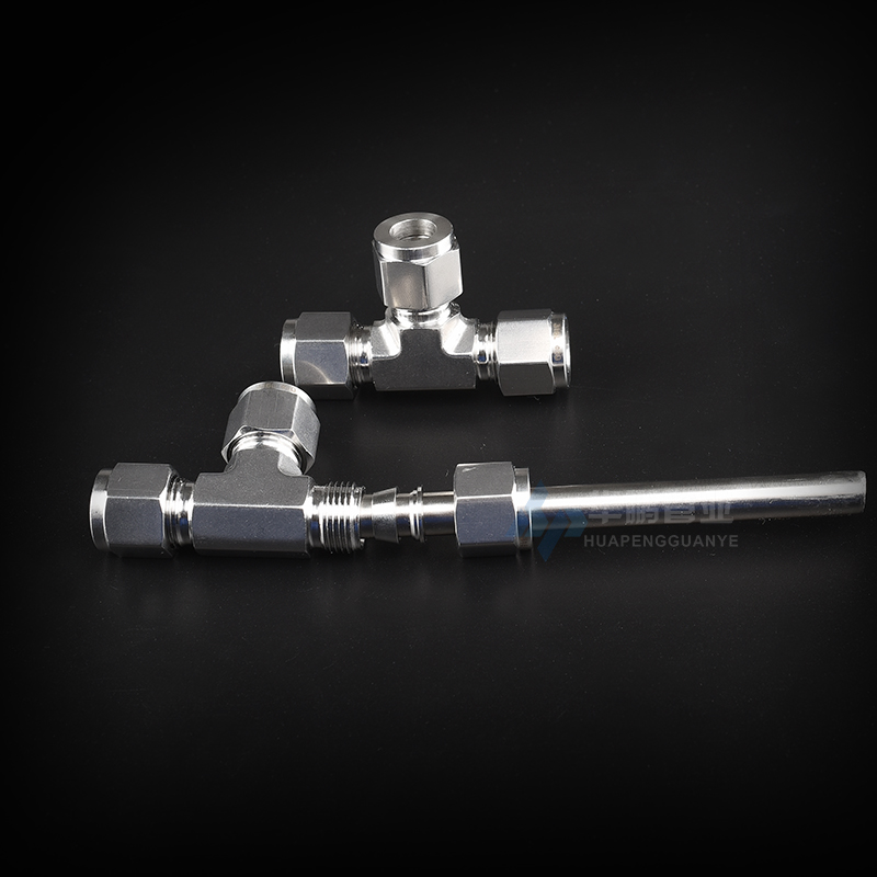 31L不锈钢模锻体卡三通 研磨美制UNF螺纹细牙异径变径三通接头
