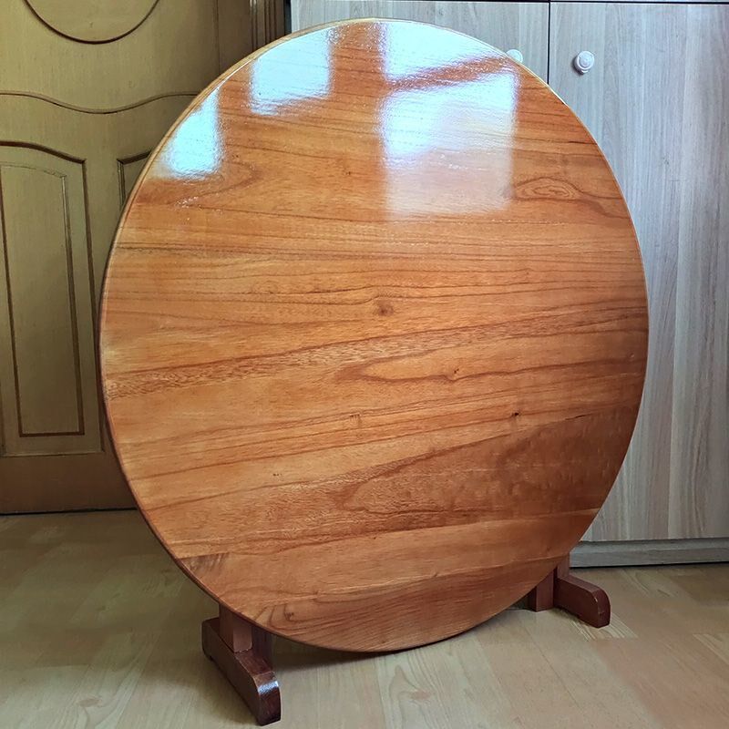 实木折叠餐桌子大圆桌圆型儿童桌圆形饭桌家用可折叠桌子