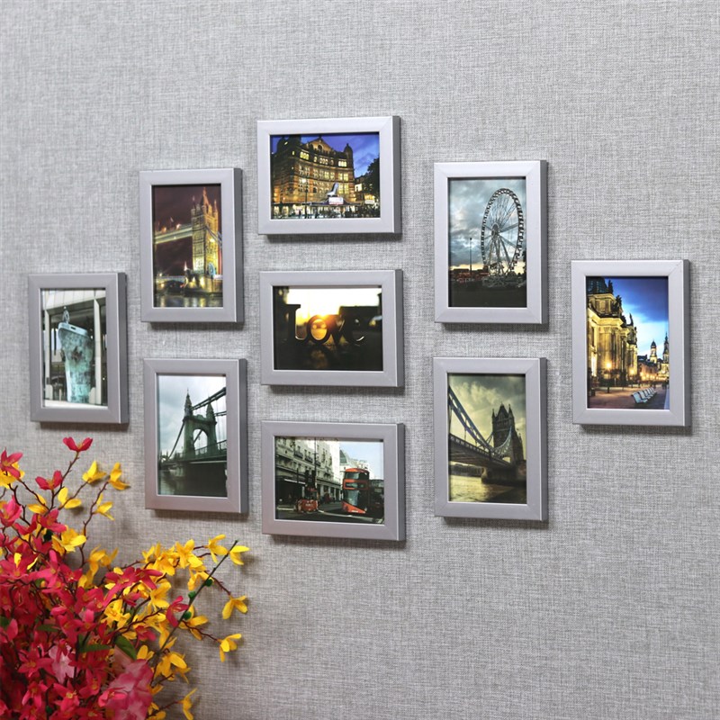 小墙面装饰照片墙宿舍挂相框简约创意相片墙 婚纱照片5寸相框摆件