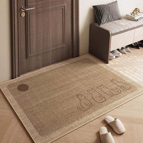 亚麻入户门地垫入户门垫2025新款浴室防滑垫可擦免洗家用玄关地毯