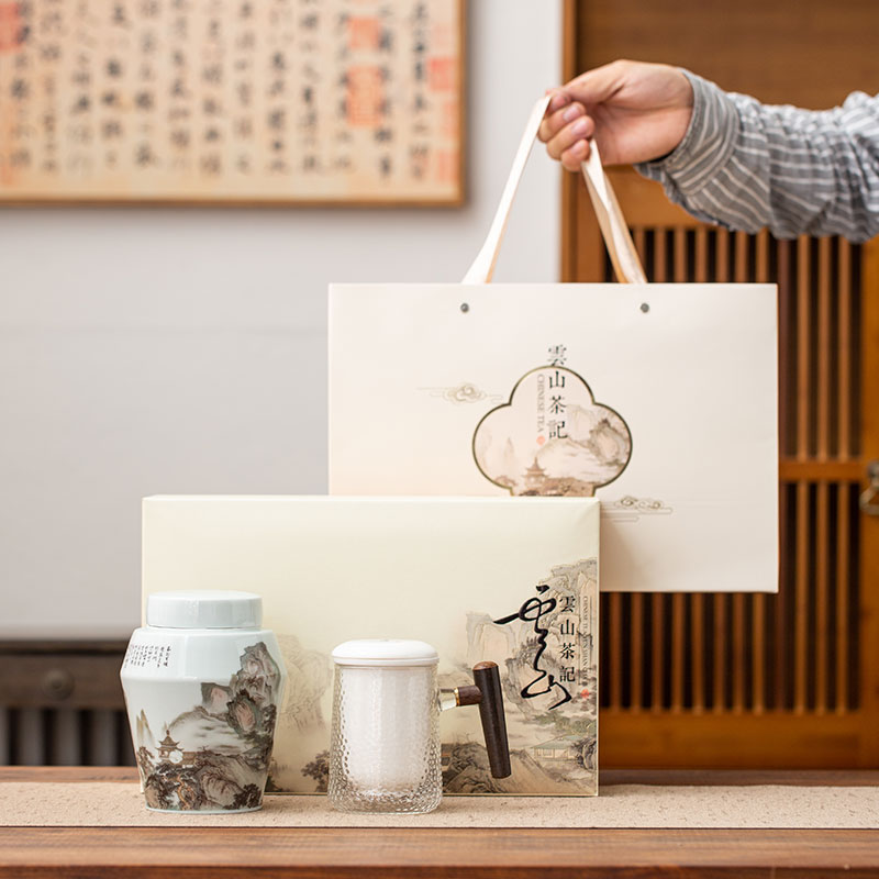 新款复古茶叶包装盒空盒高档陶瓷罐带茶杯红茶绿茶白茶礼品盒定制