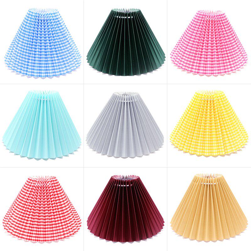 艺术百褶灯罩 布艺创意少女卧室酒店台灯外壳替换牀头灯布罩子DIY