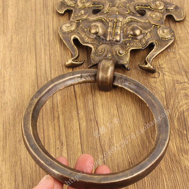 中式仿古朱雀兽头祠堂大门装饰门环把手复古木门庙门古典大拉手