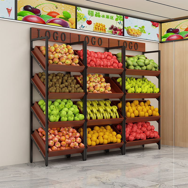 超市生鲜水果蔬菜货架展示架商用多层便利店多功能零食促销展示柜