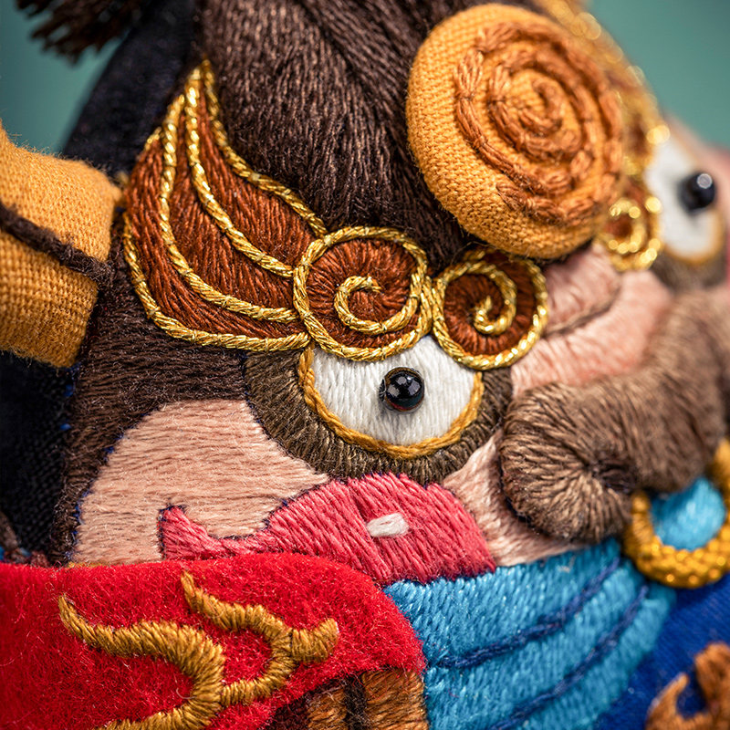 王的手创 刺绣手工diy材料包牛年平安福生肖自绣香囊平安符绣品