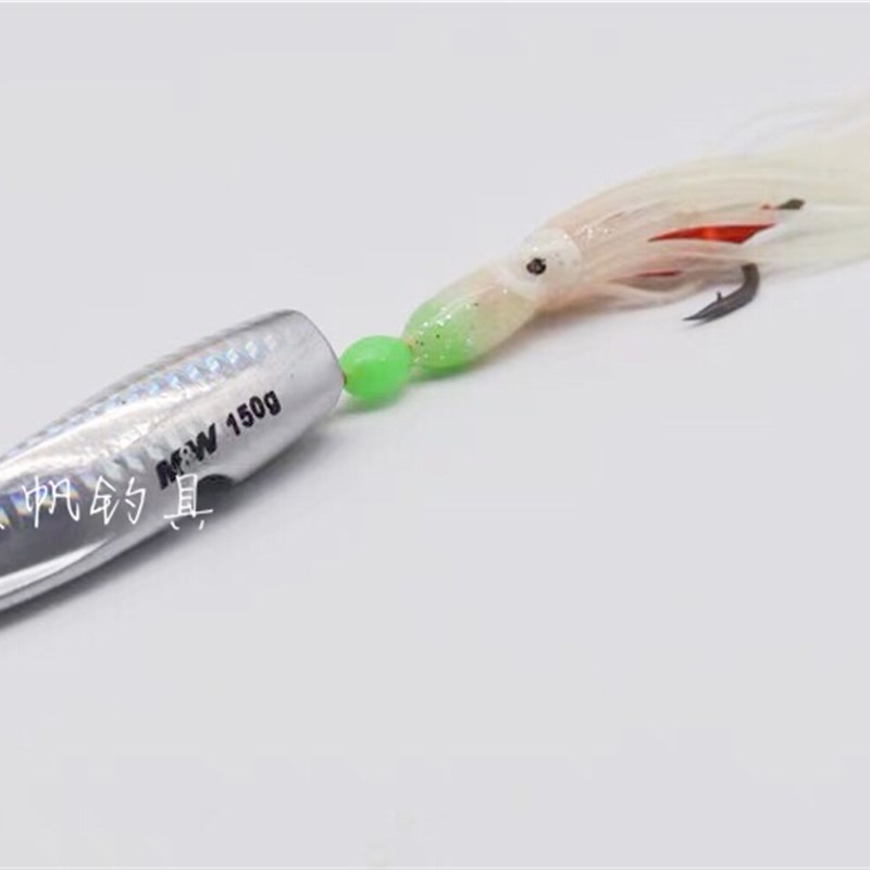 MW炎月饵二代鲈鱼饵配鱿鱼钩夜光 路亚铁板鲈鱼饵g-1g海钓饵