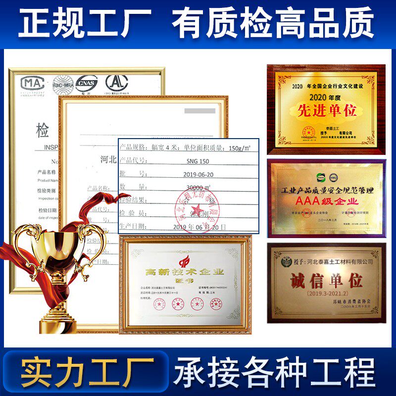 复合土工膜两布一膜鱼池防水膜土工布养殖膜蓄水池河道鱼塘防渗膜