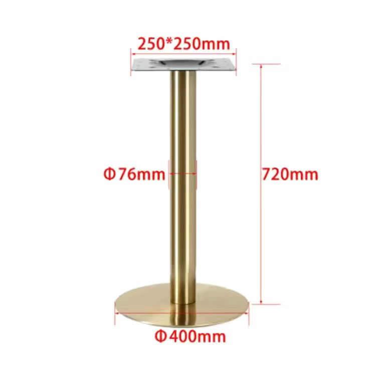 腿餐桌金属圆桌铁桌腿脚架底座桌脚茶几不锈钢艺金色桌吧台桌子