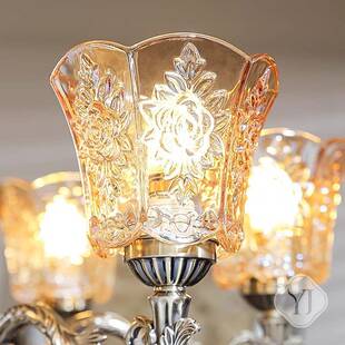 式中古客厅5吊灯202款设计师温馨卧618室法餐厅美式复新古灯具