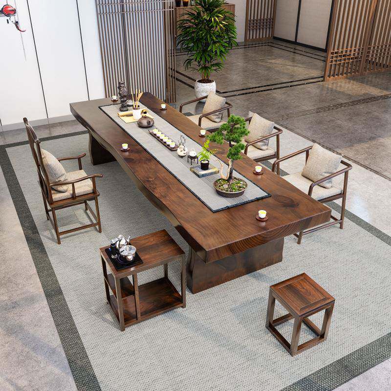 板桌椅组茶合实木泡大茶桌茶办公室老板办公CTM桌会议桌茶室台
